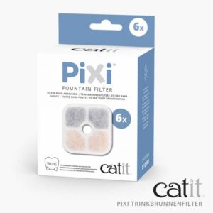Für sauberes und besser schmeckendes Wasser für Ihre Katze ist der Catit PIXI Trinkbrunnenfilter die ideale Lösung. Dieser hochwertige Filter entfernt effektiv Schmutzpartikel, Gerüche und Verunreinigungen aus dem Wasser und sorgt zudem für eine Enthärtung des Leitungswassers. Er ist speziell für alle Catit PIXI Trinkbrunnen geeignet und kommt im praktischen 6er Pack. Sauberes Wasser ist entscheidend für die Gesundheit Ihrer Katze, und mit der dreifachen Filterung reinigt der Catit PIXI Trinkbrunnenfilter das Trinkwasser kontinuierlich in drei Stufen. Der integrierte UVC-Sterilisator neutralisiert bis zu 99%* der unsichtbaren Bakterien und Viren, was das Wasser noch sicherer macht. Schützen Sie die Gesundheit Ihrer Katze und verbessern Sie die Wasserqualität mit diesem effektiven Filter!" *(Hinweis: *Offizielles Ergebnis aus unabhängigem Labortest bei SGS.)*