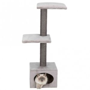 Dieser hochwertige Katzenbaum vereint Funktionalität und Komfort für Ihre Katze. Mit einem stabilen Sisalstamm von 9 cm Durchmesser und einer Höhe von ca. 109 cm bietet er Ihrer Katze die perfekte Möglichkeit, zu klettern und zu spielen. Die gepolsterten Liegeplatten sind mit weichem Plüsch (Polyester) bezogen und sorgen für einen gemütlichen Rückzugsort. Die Grundfläche von ca. 37 x 37 cm und das ansprechende graue Design machen diesen Katzenbaum nicht nur zu einem idealen Spielplatz, sondern auch zu einem stilvollen Möbelstück für Ihr Zuhause. Gönnen Sie Ihrer Katze den besten Platz zum Entspannen und Spielen – ein Katzenbaum, der sowohl hohe Qualität als auch ein attraktives Preis-Leistungs-Verhältnis bietet!