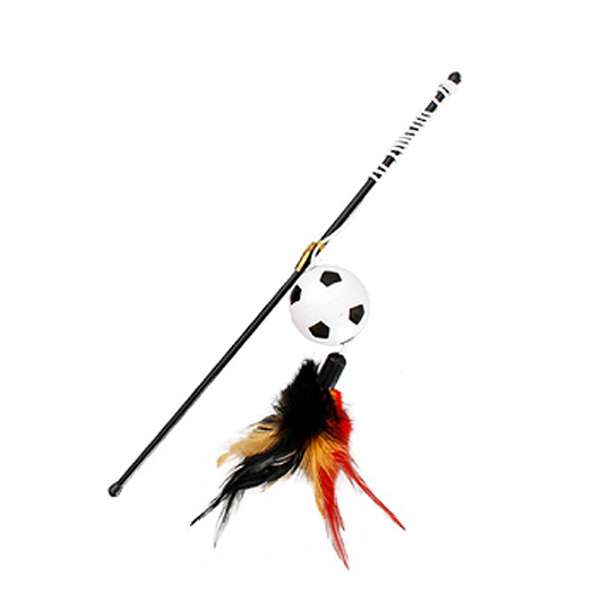 Mit dieser hochwertigen Spielangel für Katzen ist stundenlanger Spaß und Unterhaltung garantiert! Der integrierte Rasselball sorgt dafür, dass selbst müde Katzen wieder munter werden und aktiv spielen. Diese Spielangel ist perfekt für die verspielten kleinen Schmusebären von fußballbegeisterten Besitzern, die ihren Katzen eine abwechslungsreiche Beschäftigung bieten möchten. Hergestellt aus robusten Materialien, bietet dieses Spielzeug nicht nur hohe Qualität, sondern auch ein hervorragendes Preis-Leistungs-Verhältnis. Bringen Sie Freude und Bewegung in den Alltag Ihrer Katze mit dieser tollen Spielangel!