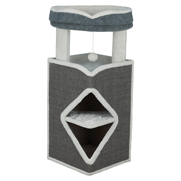 Entdecken Sie unseren hochwertigen Katzenbaum mit Plüsch-Bezug und robusten Sisalkratzflächen, der perfekt für Ihre Katze ist. Mit 3 Etagen und einer komfortablen gepolsterten Liegeplatte, die ein abnehmbares Kuschelbett bietet, sorgt dieser Katzenbaum für ultimativen Komfort und Spielspaß. Das Kuschelbett ist leicht handwaschbar, sodass die Hygiene immer gewährleistet ist. Zudem ist der Katzenbaum mit einem Spielzeug am Band ausgestattet, das für zusätzlichen Spielspaß sorgt. In einem eleganten grau/weiß/grau Design passt er ideal in jedes Zuhause. Mit einer Grundfläche von 54 × 54 cm und einer Höhe von 98 cm ist dieser Katzenbaum die perfekte Wahl für Katzenliebhaber, die Wert auf Qualität und Funktionalität legen.