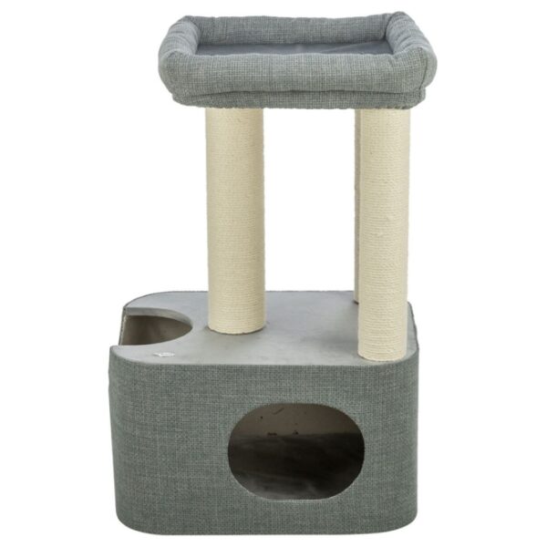 Diese stilvolle und gemütliche Höhle aus hochwertigem Jute ist der perfekte Rückzugsort für Ihr Haustier. Mit einem Durchmesser von 5 mm und einem eleganten Samt-Bezug, der mit liebevoller Stickerei verziert ist, vereint sie Funktionalität und Design. Die gepolsterte Liegeplatte ist mit einem abnehmbaren Kuschelbett ausgestattet, das sich leicht per Handwäsche reinigen lässt. Innen ist die Liegefläche mit weichem Fleece ausgekleidet, was zusätzlichen Komfort bietet. In der ansprechenden Farbe grau-blau fügt sich die Höhle harmonisch in jede Wohnumgebung ein. Mit einer Grundfläche von ca. 57 × 44 cm und einer Höhe von ca. 86 cm bietet sie ausreichend Platz für entspannte Stunden. Gönnen Sie Ihrem Haustier diesen gemütlichen Rückzugsort – ideal für Katzen und kleine Hunde!