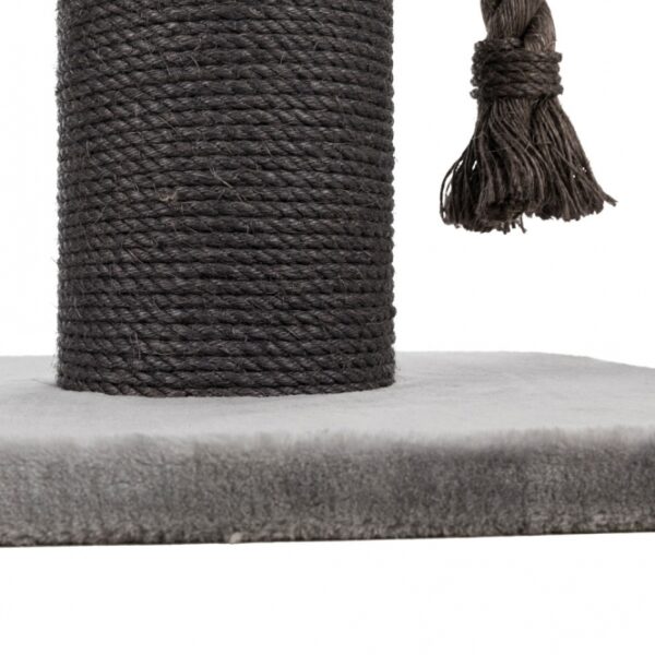 Dieser hochwertige Katzenkratzbaum ist besonders für große Katzen geeignet und bietet ihnen den perfekten Rückzugsort. Der Plüsch-Bezug aus hochwertigem Polyester sorgt für maximalen Komfort, während der Stamm mit extra dickem Natursisal umwickelt ist, um das Kratzen zu fördern und die Krallen gesund zu halten. Das Kuschelbett mit gepolstertem Rand und das befestigte Wendekissen sind ideal zum Entspannen und Spielen. Mit einer stabilen, dicken Bodenplatte und einem extra dicken Spieltau aus Sisal ist dieser Kratzbaum sowohl robust als auch langlebig. Die Grundfläche beträgt ca. 60 x 60 cm, der Stammdurchmesser ca. 20 cm und die Höhe ca. 100 cm. Erhältlich in einem eleganten Grau, vereint dieser Kratzbaum hohe Qualität mit Funktionalität und ist ein Muss für jeden Katzenliebhaber.