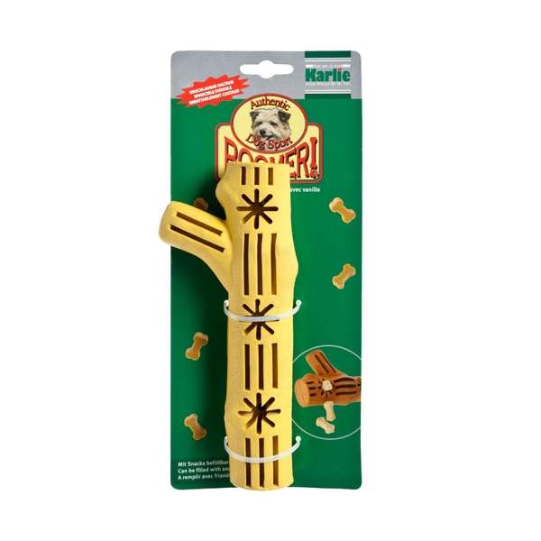 Der Boomer Playstick ist der ideale Spielzeug für Hunde, gefertigt aus robustem, natürlichem Vollgummi, der für seine unschlagbare Haltbarkeit bekannt ist. Dieser vielseitige Vollgummi-Stock eignet sich perfekt zum Werfen und Apportieren und bietet zusätzlich praktische Aussparungen, in die Sie leckere Snacks stecken können. So garantieren Sie Spielspaß für Mensch und Tier! Mit einem verführerischen Vanille-Aroma wird der Playstick zum Lieblingsspielzeug Ihres Hundes. Die Länge beträgt ca. 20 cm und der Durchmesser etwa 3,5 cm, was ihn handlich und leicht zu werfen macht. Bitte beachten Sie, dass die Farbwahl abhängig vom Lagerbestand ist; mögliche Farben sind Gelb, Blau und Rot. Der Boomer Playstick ist die perfekte Wahl für alle Hundebesitzer, die ein hochwertiges und langlebiges Spielzeug suchen!