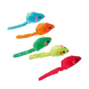 Die 5 bunten Plüschmäuse in Felloptik sind das perfekte Spielzeug für Katzen und bringen Farbe sowie jede Menge Spielspaß ins Zuhause. Jede Maus ist mit einem aufregenden Rasseleffekt ausgestattet, der die Neugier Ihrer Katze weckt, und der angenehme Catnip-Duft sorgt für zusätzlichen Spaß und Entspannung. Diese hochwertigen Plüschmäuse haben eine Größe von ca. 5 cm und sind ideal für kleine Katzen und Kätzchen. Mit diesem Set aus 5 Stück bieten Sie Ihrer Katze stundenlangen Spielspaß und fördern gleichzeitig ihre natürlichen Jagdinstinkte. Gönnen Sie Ihrer Katze das beste Spielzeug für unvergessliche Spielmomente!