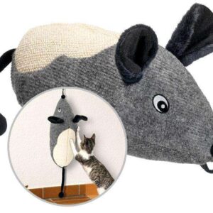 **Enhanced Description:** "Die extra schwere Maus zum Aufhängen an Tür oder Wand ist das perfekte Kratzspielzeug für Ihre Katze. Mit ihrer großen Sisal-Kratzfläche bietet sie eine hervorragende Möglichkeit, die Krallen Ihrer Katze zu pflegen und gleichzeitig Möbel und Teppichboden zu schützen. Dank des enthaltenen Catnips wird das Spielzeug besonders attraktiv und sorgt für stundenlangen Spielspaß. Diese hochwertige Katzenmaus ist nicht nur langlebig, sondern auch einfach zu befestigen und ideal für jeden Katzenliebhaber, der Wert auf Qualität und Funktionalität legt.