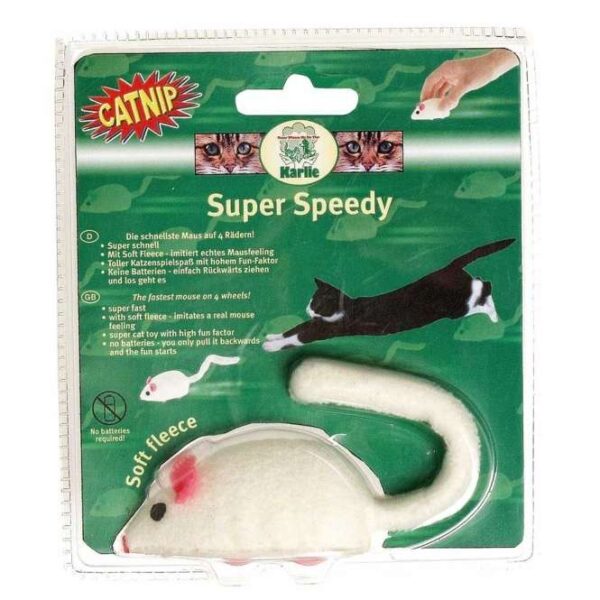 Entdecken Sie die schnellste Spielmaus auf 4 Rädern – ein absolutes Highlight für jeden Katzenliebhaber! Diese superschnelle Spielmaus aus hochwertigem Soft-Fleece bietet ein realistisches Mausgefühl, das Ihre Katze begeistern wird. Der hohe Fun-Faktor sorgt für stundenlangen Katzenspielspaß, während die einfache Handhabung ohne Batterien überzeugt: Einfach rückwärts ziehen und schon geht's los! Angereichert mit Catnip, wird diese Spielmaus zum perfekten Spielkameraden für Ihre Katze. Mit einer kompakten Größe von ca. 8 x 4 cm passt sie ideal in jedes Katzenreich. Bitte beachten Sie, dass die Farben je nach Lagerbestand variieren können, sodass eine Farbwahl leider nicht möglich ist. Gönnen Sie Ihrer Katze das beste Spielerlebnis mit dieser tollen Spielmaus!
