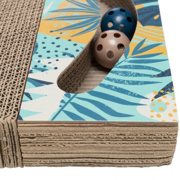 Entdecken Sie unser buntes Spielzeug aus hochwertiger Pappe, das perfekt zum Hinlegen geeignet ist. Dieses kreative Spielzeug enthält zwei ansprechende Bälle, die Ihre Katze zum Spielen und Toben anregen – ideal für stundenlangen Spaß! Angereichert mit Catnip sorgt es für zusätzlichen Anreiz und Freude. Mit den praktischen Maßen von 38 x 30 cm passt es in jede Ecke Ihres Zuhauses. Bringen Sie Farbe und Unterhaltung in den Alltag Ihrer Katze mit diesem günstigen und dennoch hochwertigen Spielzeug, das sowohl die Sinne anregt als auch für Bewegung sorgt!