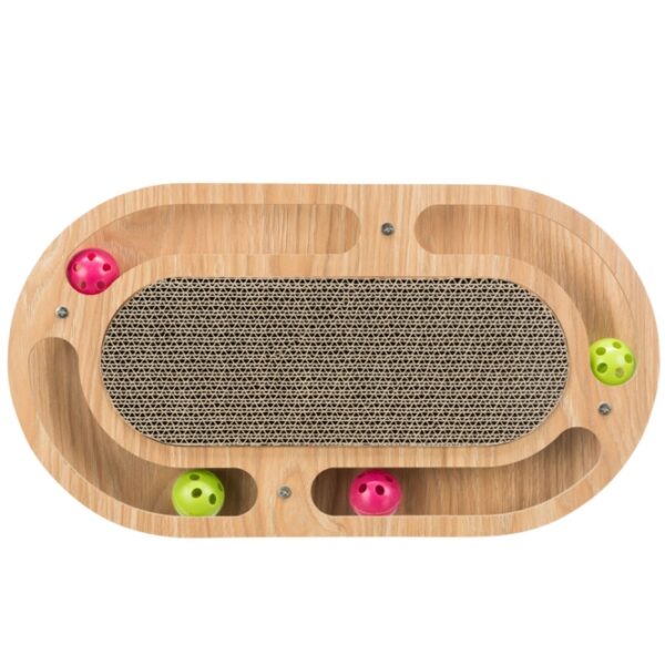 Entdecken Sie unser hochwertiges MDF-Spielzeug für Katzen, das mit vier bunten Kunststoff-Spielbällen ausgestattet ist. Dieses Spielzeug enthält Catnip, das die Neugier Ihrer Katze weckt und sie zu stundenlangem Spielen anregt. Mit den kompakten Maßen von etwa 46 × 4 × 25 cm passt es perfekt in jede Wohnung und bietet Ihrer Katze eine unterhaltsame Beschäftigung. Gönnen Sie Ihrem Liebling dieses praktische und ansprechende Spielzeug, das sowohl Spaß als auch Bewegung fördert – ideal für gesunde und glückliche Katzen!