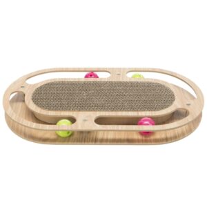 Entdecken Sie unser hochwertiges MDF-Spielzeug für Katzen, das mit vier bunten Kunststoff-Spielbällen ausgestattet ist. Dieses Spielzeug enthält Catnip, das die Neugier Ihrer Katze weckt und sie zu stundenlangem Spielen anregt. Mit den kompakten Maßen von etwa 46 × 4 × 25 cm passt es perfekt in jede Wohnung und bietet Ihrer Katze eine unterhaltsame Beschäftigung. Gönnen Sie Ihrem Liebling dieses praktische und ansprechende Spielzeug, das sowohl Spaß als auch Bewegung fördert – ideal für gesunde und glückliche Katzen!