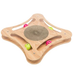 Entdecken Sie unser hochwertiges MDF-Spielzeug für Katzen, das mit vier bunten Spielbällen aus Kunststoff ausgestattet ist. Dieses interaktive Katzenspielzeug enthält Catnip, das Ihre Katze zum Spielen und Toben anregt. Mit den kompakten Maßen von ca. 35 × 4 × 35 cm passt es perfekt in jede Wohnung und bietet stundenlangen Spielspaß für Ihre geliebte Samtpfote. Gönnen Sie Ihrer Katze die beste Unterhaltung mit diesem attraktiven und langlebigen Spielzeug – ideal für aktive Katzen und garantiert hohe Qualität zu einem günstigen Preis!
