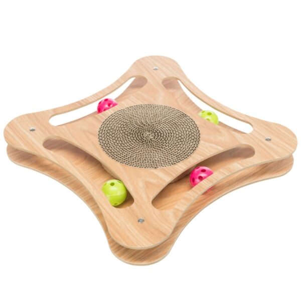 Entdecken Sie unser hochwertiges MDF-Spielzeug für Katzen, das mit vier bunten Spielbällen aus Kunststoff ausgestattet ist. Dieses interaktive Katzenspielzeug enthält Catnip, das Ihre Katze zum Spielen und Toben anregt. Mit den kompakten Maßen von ca. 35 × 4 × 35 cm passt es perfekt in jede Wohnung und bietet stundenlangen Spielspaß für Ihre geliebte Samtpfote. Gönnen Sie Ihrer Katze die beste Unterhaltung mit diesem attraktiven und langlebigen Spielzeug – ideal für aktive Katzen und garantiert hohe Qualität zu einem günstigen Preis!