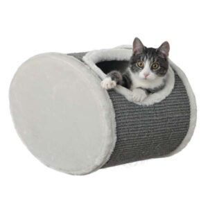 Dieser hochwertige Kratzbaum für Katzen bietet eine ideale Kombination aus Komfort und Funktionalität. Mit einem weichen Plüsch-Bezug und einer robusten Sisalkratzfläche ist er perfekt geeignet, um die Krallen Ihrer Katze zu pflegen und gleichzeitig Möbel zu schützen. Die gemütliche Höhle ist mit Plüsch ausgestattet und enthält ein praktisches Wendekissen, das sich leicht per Handwäsche reinigen lässt. Die plüschbezogene Rückseite sorgt für zusätzlichen Komfort, während die elegante Farbkombination in Weiß und Grau sich harmonisch in jedes Zuhause einfügt. Mit den kompakten Maßen von 42 × 29 × 28 cm ist dieser Kratzbaum auch ideal zur Ergänzung bereits vorhandener Kratzmöbel. Gönnen Sie Ihrer Katze einen Rückzugsort, der sowohl stilvoll als auch funktional ist!