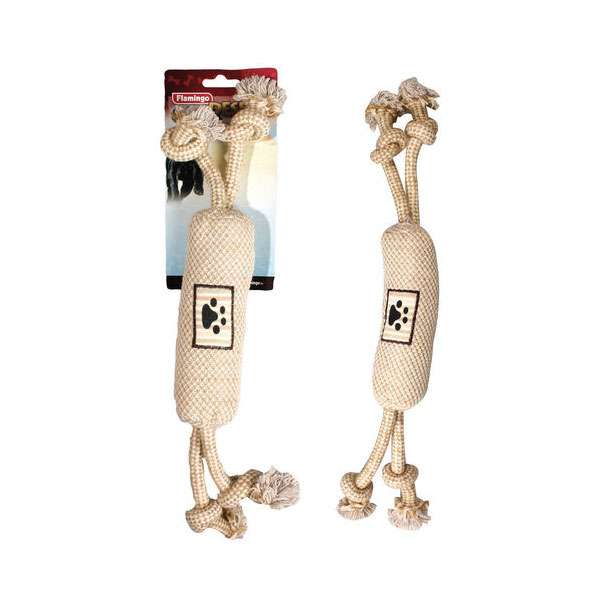 Entdecken Sie unser stabiles Jutespielzeug in Form eines Dummys mit robusten Seilen, das perfekt zum Spielen und Apportieren geeignet ist. Mit einer Gesamtlänge von 46 cm und einem Durchmesser von 6 cm ist dieses hochwertige Spielzeug ideal für aktive Hunde, die Spaß und Bewegung lieben. Hergestellt aus umweltfreundlichem Jute, bietet es nicht nur eine hohe Qualität, sondern ist auch eine günstige Wahl für verantwortungsvolle Tierhalter. Fördern Sie die Gesundheit und Fitness Ihres Hundes mit diesem langlebigen und sicheren Spielzeug, das stundenlangen Spielspaß verspricht.
