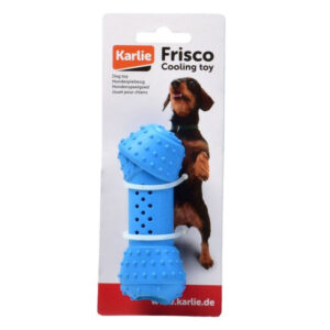 Der Knochen Frisco von Karlie Flamingo ist die perfekte Erfrischung für Ihren Hund an heißen Sommertagen. Füllen Sie einfach Wasser in das innovative Spielzeug und frieren Sie es ein. Sobald das Wasser gefroren ist, kann Ihr Vierbeiner durch Kauen auf dem Spielzeug eine köstliche Abkühlung genießen. Mit einer Größe von ca. 10 cm und der attraktiven blauen Farbe ist dieser Kauspielzeug nicht nur funktional, sondern auch optisch ansprechend. Gönnen Sie Ihrem Hund die beste Erfrischung und fördern Sie gleichzeitig sein Kauspielverhalten mit diesem hochwertigen und günstigen Spielzeug!