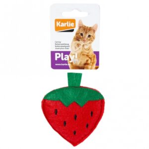 Die hochwertigen Textilspielzeuge in Form von leckeren Snacks, die von zuckersüß bis herzhaft reichen, bieten Katzen stundenlangen Spielspaß und sind ein absolutes Muss für jeden Katzenhalter. Jedes Spielzeug ist mit Catnip gefüllt, was sie unwiderstehlich für Stubentiger macht. Einige Varianten verfügen zusätzlich über knisternde Elemente, die die Neugier Ihrer Katze wecken und zum Weiterspielen anregen. Die detailreiche Gestaltung dieser Spielzeuge überzeugt nicht nur durch ihre Optik, sondern auch durch die große Auswahl – von Erdbeeren über Donuts bis hin zur Pizza ist für jede Katze das passende Lieblingsspielzeug dabei. Mit einer Größe von ca. 9,5 cm ist die Erdbeere besonders handlich und ideal für kleine Pfoten. Gönnen Sie Ihrer Katze das beste Spielzeug für unvergessliche Stunden voller Freude!