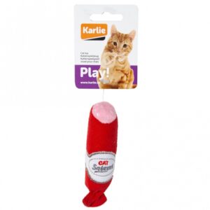 Entdecken Sie unsere hochwertigen Textilspielzeuge für Katzen, die in verschiedenen leckeren Formen von süß bis herzhaft gestaltet sind und stundenlangen Spielspaß garantieren. Jedes Spielzeug enthält hochwertiges Catnip, das Stubentiger unwiderstehlich anzieht. Einige Varianten sind zusätzlich mit knisterndem Material ausgestattet, das die Neugier Ihrer Katze weckt und sie zum Weiterspielen animiert. Die detailreiche Gestaltung der Spielzeuge sorgt nicht nur für optischen Genuss, sondern auch für eine hohe Qualität, die Katzenliebhaber begeistert. Mit einer breiten Auswahl an Designs, von Erdbeeren über Donuts bis hin zur Pizza, finden Sie garantiert das perfekte Lieblingsspielzeug für Ihre Katze. Das Salami-Spielzeug hat eine Größe von ca. 11,5 cm und ist ein tolles Geschenk für jeden Katzenhalter.