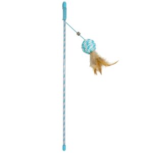 Entdecken Sie die perfekte Spielangel für Ihre Katze! Diese hochwertige Spielangel mit einem bunten Spielball aus Papierkordel und Federn sorgt für stundenlangen Spielspaß. Die elastische Schnur mit Glöckchen regt nicht nur die Neugier Ihrer Katze an, sondern fördert auch ihre Bewegung und Fitness. Mit dieser Spielangel stärken Sie die Bindung zu Ihrem pelzigen Freund und bieten ihm gleichzeitig eine unterhaltsame Möglichkeit, sich auszutoben. Die kompakten Maße von 41 x 4 x 3,5 cm machen sie ideal für jedes Zuhause. Gönnen Sie Ihrer Katze das beste Spielerlebnis mit dieser attraktiven Spielangel!