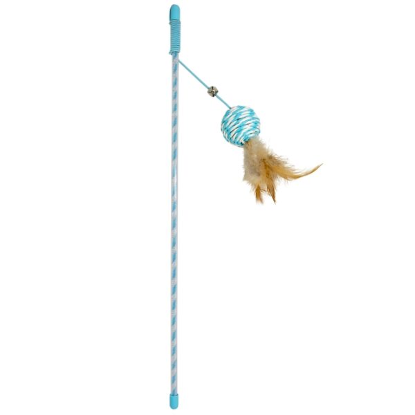 Entdecken Sie die perfekte Spielangel für Ihre Katze! Diese hochwertige Spielangel mit einem bunten Spielball aus Papierkordel und Federn sorgt für stundenlangen Spielspaß. Die elastische Schnur mit Glöckchen regt nicht nur die Neugier Ihrer Katze an, sondern fördert auch ihre Bewegung und Fitness. Mit dieser Spielangel stärken Sie die Bindung zu Ihrem pelzigen Freund und bieten ihm gleichzeitig eine unterhaltsame Möglichkeit, sich auszutoben. Die kompakten Maße von 41 x 4 x 3,5 cm machen sie ideal für jedes Zuhause. Gönnen Sie Ihrer Katze das beste Spielerlebnis mit dieser attraktiven Spielangel!