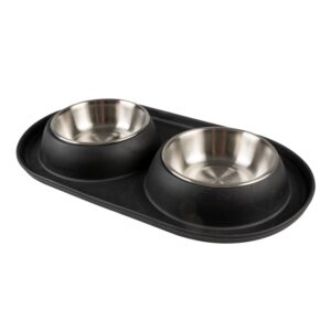 Das Duvoplus Dinner-Set aus hochwertigem Gummi ist die perfekte Lösung für Haustierbesitzer, die Wert auf Funktionalität und Stil legen. Es umfasst zwei herausnehmbare Edelstahlnäpfe mit einem Fassungsvermögen von jeweils 420 ml, ideal für Futter und Wasser. Die praktische Unterlage aus strapazierfähigem Gummi sorgt für einen rutschfesten Halt und verhindert das Verschütten dank des erhöhten Randes. Sowohl die Näpfe als auch die Unterlage sind spülmaschinengeeignet, was die Reinigung zum Kinderspiel macht. Mit einem Durchmesser von 14,3 cm ist dieses Dinner-Set nicht nur praktisch, sondern auch eine stilvolle Ergänzung für jeden Raum. Entscheiden Sie sich für Qualität und Komfort – Ihr Haustier wird es Ihnen danken!