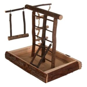 Dieser hochwertige Spielplatz für kleine Vogelarten wie Wellensittiche und Kanarien bietet Ihrem gefiederten Freund abwechslungsreiche Beschäftigungsmöglichkeiten und fördert die gesunde Bewegung. Ausgestattet mit stabilen Leitern, einer Schaukel und einer Strickleiter, sorgt dieser Spielplatz für stundenlangen Spaß und Aktivität. Die mühelose Montage macht ihn ideal für jeden Vogelbesitzer. Mit kompakten Außenmaßen von ca. 28 x 21,5 x 25 cm (LxBxH) passt er perfekt in jede Ecke Ihres Zuhauses. Investieren Sie in die Gesundheit und das Wohlbefinden Ihres Vogels mit diesem praktischen und ansprechenden Spielplatz!