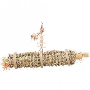 Dieser hochwertige Vogelspielzeug ist nicht nur ein optisches Highlight, sondern auch ideal zum Befüllen mit Snacks, was die Neugier und den Spieltrieb Ihrer Vögel fördert. Hergestellt aus langlebigen Materialien wie Seegras, Holz und Papier, garantiert es stundenlangen Spielspaß und eine artgerechte Beschäftigung für Nymphensittiche und Papageien. Mit einer Größe von ca. 55 cm wurde dieses Spielzeug in enger Zusammenarbeit mit dem renommierten Weltvogelpark Walsrode entwickelt, um höchste Qualität und Sicherheit zu gewährleisten. Investieren Sie in das Wohlbefinden Ihrer gefiederten Freunde mit diesem vielseitigen und ansprechenden Spielzeug, das sowohl unterhaltsam als auch gesundheitsfördernd ist.
