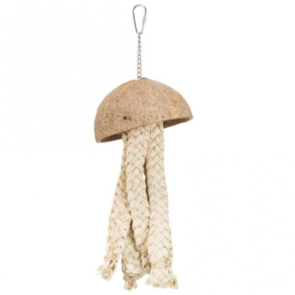 Dieser hochwertige Vogelspielplatz aus Kokosnuss und Bananenblättern wurde in enger Zusammenarbeit mit dem renommierten Weltvogelpark Walsrode entwickelt. Mit einer Größe von ca. 37 cm bietet er optimalen Platz für Großsittiche und Wellensittiche, um sich auszutoben und zu spielen. Das natürliche Material sorgt nicht nur für eine ansprechende Optik, sondern auch für eine gesunde und sichere Umgebung für Ihre Vögel. Gönnen Sie Ihren gefiederten Freunden diesen einzigartigen Spielplatz – ein ideales Zubehör für jeden Vogelhalter, der Wert auf Qualität und Nachhaltigkeit legt.