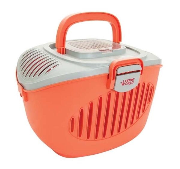 Entdecken Sie unsere sichere und komfortable Transportbox für Kleintiere, die sich ideal für die Mitnahme Ihrer kleinen Freunde eignet. Diese hochwertige Transportbox bietet durch mehrere Ventilationsschlitze eine ausgezeichnete Durchlüftung, sodass Ihr Tier sich wohlfühlt. Sie ist perfekt geeignet für Zwergkaninchen, Meerschweinchen, Chinchillas, Hamster, Rennmäuse sowie Wellensittiche und Nymphensittiche und hat eine Tragkraft von bis zu 5 kg. Hergestellt aus widerstandsfähigem, nagesicherem Kunststoff, garantiert sie eine lange Lebensdauer. Der komfortable Griff ermöglicht ein einfaches Tragen, während der ergonomische Verschluss die Transportbox sicher verschließt. Zudem sorgt eine kleine Öffnung im Deckel für eine unkomplizierte Fütterung während der Reise. Mit den Abmessungen von 36 cm B x 27 cm T x 25 cm H und in der ansprechenden Farbe lachsrosa/grau ist diese Transportbox die perfekte Wahl für Tierliebhaber, die Wert auf Qualität und Sicherheit legen.