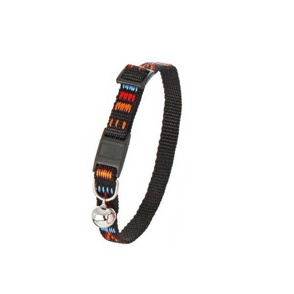 Entdecken Sie unser stufenlos verstellbares Katzenhalsband mit Glöckchen, das nicht nur funktional, sondern auch stylisch ist! Hergestellt aus hautsympathischem Nylonmaterial im wunderschönen Mexiko-Style, bietet dieses Halsband eine Breite von 10 mm und eine Länge von 30 cm. Die auffällige Farbe Schwarz-Bunt sorgt für einen einzigartigen Look, der Ihrem Haustier schmeichelt. Tonka Plus steht für hochwertige Leinen, Halsbänder und Geschirre für Hunde und Katzen im angesagten Chimayo Style. Das farbige Garn, das durch das Nylonmaterial verläuft, kreiert beeindruckende Muster im mexikanischen Trendstyle. Mit einer High-Premium-Qualität, hochwertigen verchromten Beschlägen und dem innovativen Sicherheitsverschluss 'Safety-Click' garantiert dieses Halsband höchsten Tragekomfort und Sicherheit. Alle Produkte sind extrem reißfest und langlebig – ideal für aktive Katzen. Wählen Sie das beste Halsband für Ihr Haustier und setzen Sie auf Qualität und Stil!