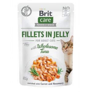 Entdecken Sie das Brit Care Cat Pouch für ausgewachsene Katzen mit köstlichen Thunfischfilets in Gelee, angereichert mit gesunden Karotten und Rosmarin. Dieses Superpremium-Nassfutter bietet eine getreidefreie Rezeptur mit einem beeindruckenden Fleischanteil von 85%, darunter 62% Huhn, 15% Leber und 8% Thunfisch. Es ist nicht nur geschmacklich ansprechend, sondern unterstützt auch die gesunde Verdauung Ihrer Katze dank der wertvollen Zutaten. Ohne GMO, Soja und Zuckerzusatz sorgt dieses hochwertige Futter für die beste Ernährung. Mit wichtigen Nährstoffen wie Vitamin D3, E und Taurin bietet es alles, was Ihre Katze für ein gesundes Leben benötigt. Achten Sie auf die Fütterungsempfehlung, um die optimale Tagesdosis anzupassen. Verwöhnen Sie Ihre Katze mit diesem leckeren und nahrhaften Nassfutter – für glückliche und gesunde Katzen!