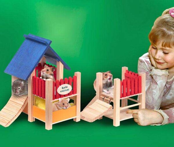 Entdecken Sie den Karlie Wonderland Nager-Spielplatz mit Hängebrücke, perfekt für Hamster und Mäuse! Dieser hochwertige Spielplatz aus Echtholz ist mit einer ungiftigen Farbe behandelt, sodass Ihr kleiner Freund sicher spielen kann. Die großzügigen Maße von 41 x 17 x 21 cm bieten ausreichend Platz für Abenteuer und Erkundungen. Inklusive ist auch die weiche Hamsterwatte, die zusätzlichen Komfort und ein gemütliches Nest für Ihre Tiere schafft. Dieser Spielplatz ist die ideale Wahl für alle Tierliebhaber, die ihren kleinen Nager ein sicheres und anregendes Zuhause bieten möchten. Günstig und von hoher Qualität – der perfekte Spielplatz für Ihre Haustiere!