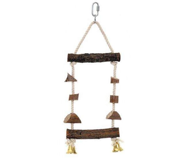 Diese hochwertige Schaukel aus Baumwolle und Natorholz ist ideal für Wellensittiche und ähnliche große Vögel. Mit einer Größe von 30 cm bietet sie ausreichend Platz zum Schwingen und Spielen. Die Schaukel ist mit zwei Glöckchen ausgestattet, die für zusätzlichen Spaß sorgen, während die praktischen Haken eine einfache Befestigung am Käfiggitter ermöglichen. Gönnen Sie Ihrem Vogel ein komfortables und unterhaltsames Zuhause mit dieser robusten und stilvollen Schaukel – die perfekte Ergänzung für jeden Vogelkäfig!