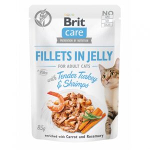 Entdecken Sie das Brit Care Cat Pouch mit Filets in Gelee für ausgewachsene Katzen, das zarten Truthahn und köstliche Shrimps vereint. Dieses Superpremium-Nassfutter bietet eine getreidefreie Rezeptur mit einem beeindruckenden Fleischanteil von 85 %, darunter 62 % Huhn, 15 % Leber, 4 % Pute und 4 % Garnelen. Angereichert mit Karotten und Rosmarin fördert es eine gesunde Verdauung und ist ideal für anspruchsvolle Katzen. Unsere Rezeptur ist frei von GMO, Soja und Zuckerzusatz, sodass Sie sicher sein können, Ihrer Katze nur das Beste zu bieten. Mit natürlichen Antioxidantien und wichtigen Nährstoffen wie Taurin und Vitaminen unterstützt dieses hochwertige Futter die Gesundheit und Vitalität Ihrer Katze. Die Fütterungsempfehlung variiert je nach Gewicht und Aktivitätsniveau, daher ist es wichtig, stets frisches Wasser bereitzustellen. Verwöhnen Sie Ihre Katze mit Brit Care – dem besten Nassfutter für glückliche und gesunde Katzen!
