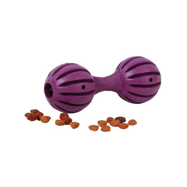 Entdecken Sie das "Waggle" Hundespielzeug von PREMIER – ein hochwertiges Spielzeug, das aus widerstandsfähigem, bissfestem Naturgummi gefertigt ist. Dieses robuste Hundespielzeug bietet zahlreiche Möglichkeiten, Trockenfutter und Leckerlis zu verstecken, sodass Ihr Hund stundenlang beschäftigt und gefordert wird. Der "Waggle" eignet sich nicht nur ideal zum Befüllen mit verschiedenen Leckereien, sondern kann auch hervorragend zum Werfen und Apportieren genutzt werden. Es ist zudem perfekt für Welpen geeignet, um spielerisch ihre Fähigkeiten zu entwickeln. Die Anwendung ist einfach: Schneiden Sie die seitlichen Öffnungen je nach Größe und Schwierigkeitsgrad zu, befüllen Sie das Spielzeug und schon kann der Spaß beginnen! Mit einer Größe von ca. 18 cm und in einer ansprechenden lila Farbe ist das "Waggle" nicht nur funktional, sondern auch ein echter Hingucker. Bitte beachten Sie, dass die Lieferung ohne abgebildetes Futter erfolgt. Holen Sie sich jetzt das beste Hundespielzeug, um Ihrem Vierbeiner Freude und Beschäftigung zu bieten!