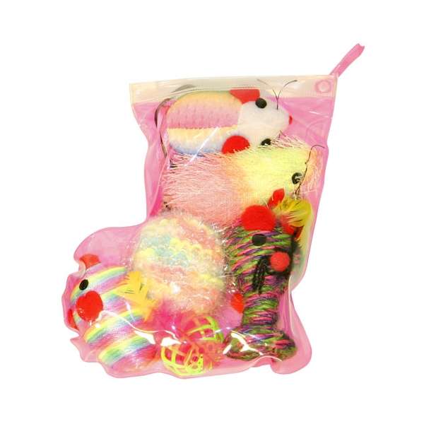 Dieses perfekte Geschenkset für Katzenliebhaber und ihre Stubentiger sorgt für Freude und Beschäftigung! Wenn Ihre Katze glücklich ist, wird auch das Herrchen zufrieden sein. Das Set enthält einen praktischen, wiederverschließbaren Beutel in ansprechender Stiefelform sowie 6 verschiedene hochwertige Katzenspielzeuge aus Materialien wie Sisal, Plüsch und Kunststoff. Einige Spielzeuge sind sogar mit Catnip gefüllt, um das Spielvergnügen zu steigern. Eine Farbwahl ist leider nicht möglich, da die Farben je nach Lagerbestand ausgewählt werden. Mögliche Farben sind Blau und Rosa. Verschenken Sie Freude und fördern Sie die Gesundheit Ihrer Katze mit diesem vielseitigen Katzenspielzeugset!