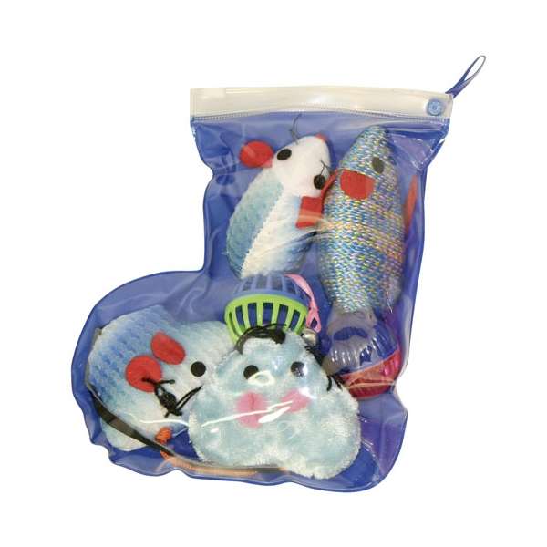 Dieses perfekte Geschenkset für Katzenliebhaber und ihre Stubentiger sorgt für Freude und Beschäftigung! Wenn Ihre Katze glücklich ist, wird auch das Herrchen zufrieden sein. Das Set enthält einen praktischen, wiederverschließbaren Beutel in ansprechender Stiefelform sowie 6 verschiedene hochwertige Katzenspielzeuge aus Materialien wie Sisal, Plüsch und Kunststoff. Einige Spielzeuge sind sogar mit Catnip gefüllt, um das Spielvergnügen zu steigern. Eine Farbwahl ist leider nicht möglich, da die Farben je nach Lagerbestand ausgewählt werden. Mögliche Farben sind Blau und Rosa. Verschenken Sie Freude und fördern Sie die Gesundheit Ihrer Katze mit diesem vielseitigen Katzenspielzeugset!