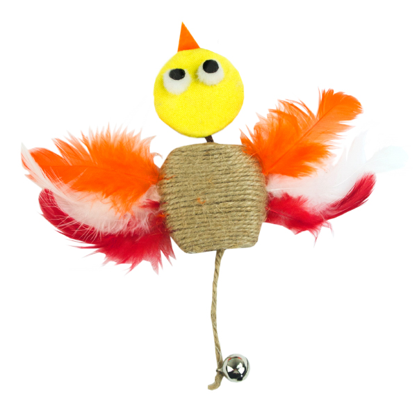 Unser unwiderstehlicher Katzenfreund ist ein absolutes Muss für jede Katze! Dieser Spielzeug-Wacko ist 100% mit hochwertigem Katzenkraut (Catnip) gefüllt, was für stundenlangen Spielspaß sorgt. Mit einem weichen, kuscheligen Kopf und einem robusten Bauch aus Tau ist er perfekt zum Schmusen und Spielen. Die bunten Federn und die klingende Glocke am Schwanz sorgen für zusätzliches Interesse und Unterhaltung. Mit einer Länge von ca. 17 cm ist dieser Katzenliebling ideal für alle Katzen, die gerne spielen und entspannen. Gönnen Sie Ihrer Katze dieses tolle Spielzeug und beobachten Sie, wie sie sich begeistert damit beschäftigt!