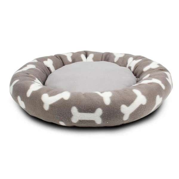 Entdecken Sie unser gemütliches Bettchen für Katzen und kleine Hunde in schöner Donutform! Mit einem Durchmesser von ca. 50 cm und einer Dicke von ca. 9 cm bietet es Ihrem Haustier den perfekten Rückzugsort. Hergestellt aus 100 % Polyester, ist dieses Bettchen nicht nur von hoher Qualität, sondern auch maschinenwaschbar bis 30 Grad, was die Reinigung besonders einfach macht. Wählen Sie zwischen zwei stilvollen Farben: Hellgrau mit weißen Knochen oder Dunkelgrau mit schwarzen Knochen. Bitte beachten Sie, dass die Farbauswahl je nach Lagerbestand erfolgt. Gönnen Sie Ihrem vierbeinigen Freund den besten Schlafplatz – ideal für gemütliche Stunden!