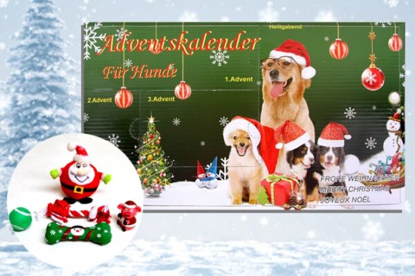 Überraschen Sie Ihren Hund in der Adventszeit mit diesem hochwertigen Adventskalender, der an jedem Adventssonntag und an Heiligabend ein lustiges kleines Spielzeug bereithält. Mit einem praktischen Format von ca. 34 x 20 x 7 cm ist dieser Adventskalender perfekt, um die Vorfreude auf Weihnachten zu steigern. Jedes Türchen enthält ein tolles Spielzeug, das die Neugier und den Spieltrieb Ihres Hundes weckt. Schenken Sie Ihrem treuen Begleiter ein unvergessliches Erlebnis und machen Sie die Adventszeit zu etwas ganz Besonderem. Ideal für alle Hundebesitzer, die ihren Vierbeiner mit hochwertigen und unterhaltsamen Überraschungen verwöhnen möchten!