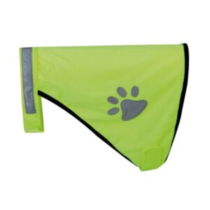 Halte deinen Hund sicher und sichtbar mit dieser hochwertigen Neonweste! Dank der reflektierenden Bänder und den süßen Pfotenmotiven ist dein Vierbeiner auch bei Dunkelheit während der Spaziergänge gut zu erkennen. Die Weste lässt sich einfach und individuell anpassen, dank der praktischen Klettverschlüsse am Hals und Bauch. Ideal für Hunde in Größe M mit einer Rückenlänge von ca. 26 cm, bietet sie nicht nur Sicherheit, sondern auch hohen Tragekomfort. Investiere in die Sicherheit deines Hundes und genieße entspannte Abendspaziergänge!
