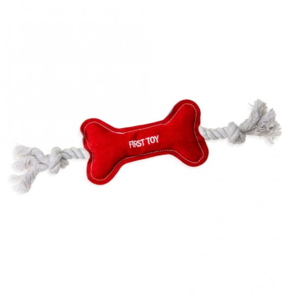 Dieser weiche Spielknochen für Welpen ist aus einem zahnfreundlichen Leder-Baumwollmix gefertigt und bietet somit eine hohe Qualität für das Spielen und Kauen. Besonders ängstliche Welpen können unbesorgt spielen, da auf einen Squeeker verzichtet wurde, was für zusätzliche Sicherheit sorgt. Der Knochen hat eine ansprechende Gestaltung mit einer roten Vorderseite und einer naturblauen Rückseite. Mit einer Gesamtgröße von ca. 35 x 8 x 3 cm ist dieser Spielknochen ideal für kleine Hunde und sorgt für stundenlangen Spielspaß. Gönnen Sie Ihrem Welpen das Beste – einen langlebigen und sicheren Spielknochen, der perfekt für zahnende Welpen geeignet ist!