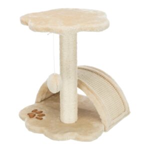 Dieser hochwertige Kratzbaum ist speziell für Kätzchen entwickelt und bietet perfekten Spiel- und Schlafplatz für Ihre kleinen Lieblinge. Mit einem weichen Plüsch-Bezug und einer robusten Sisalkratzfläche fördert er das natürliche Kratzverhalten Ihrer Katze und schützt Ihre Möbel. Der stabile Stamm ist mit Natursisal umwickelt, was für zusätzlichen Halt sorgt, während die Liegeplatte mit einem unterhaltsamen Spielzeug am Gummiband ausgestattet ist, das die Neugier Ihrer Kätzchen weckt. In elegantem Beige passt dieser Kratzbaum ideal in jedes Zuhause. Mit einer Grundfläche von ca. 36 x 36 cm, einem Stammdurchmesser von ca. 6 cm und einer Höhe von ca. 43 cm ist er der ideale Rückzugsort für Ihre kleinen Abenteurer. Gönnen Sie Ihren Kätzchen diesen Kratzbaum für stundenlangen Spielspaß und erholsame Ruhezeiten!