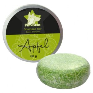 **Pet-Star Shampoo Bars – Umweltfreundliche Pflege für Ihren Hund** Entdecken Sie die hochreinigenden und pflegenden Shampoo Bars von Pet-Star, die für eine herrlich duftende Fellpflege sorgen. Mit dem frischen Apfelduft bieten Sie Ihrem Vierbeiner nicht nur eine angenehme Erfahrung, sondern tragen auch aktiv zum Umweltschutz bei, indem Sie Plastikmüll im Vergleich zu herkömmlichem Hunde-Shampoo reduzieren. Diese feste Shampoo-Bar ist ideal für Hunde mit sensibler Haut und enthält einen Conditioner, der für besonderen Fellglanz und Geschmeidigkeit sorgt. Praktisch verpackt in einer Aufbewahrungsdose, ist die Anwendung kinderleicht: Befeuchten Sie das Fell mit lauwarmem Wasser, tragen Sie das Shampoo auf, massieren Sie es ein und spülen Sie es gründlich aus. Für eine optimale Anwendung empfehlen wir das Pet-Star Schaumnetz (Art. Nr. PS-90436), das eine praktische Handhabung ermöglicht und das Shampoo nach der Nutzung perfekt trocknen lässt. Gönnen Sie Ihrem Hund die beste Pflege mit dieser hochwertigen Shampoo-Bar!