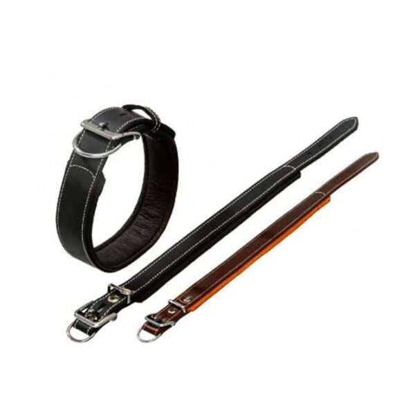 Erleben Sie das hochwertige **Rondo Halsband Soft**, das speziell für Komfort und Langlebigkeit entwickelt wurde. Dieses elegante Halsband ist **genietet** und bietet eine praktische **Zugentlastung**, die den Druck auf den Hundehals reduziert. Es ist mit weichem **Buffalo-Leder** unterlegt und verfügt über **verchromte Beschläge**, die nicht nur robust, sondern auch stilvoll sind. **Made in Germany**, garantiert es höchste Qualität und Verarbeitung. Mit einer Gesamtlänge von ca. 70 cm und einer Breite von ca. 50 mm ist es in einem ansprechenden **Braun** erhältlich. Wählen Sie das Rondo Halsband Soft für Ihren Hund und genießen Sie ein Produkt, das sowohl Komfort als auch Sicherheit vereint.