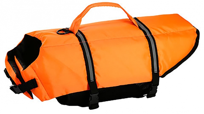 Dieser hochwertige Hundewestenschutz ist optimal geeignet für Training und Spiel in und an Gewässern. Er bietet Sicherheit bei Bootsausflügen und besteht aus 100 % strapazierfähigem Polyester, das schmutzabweisend ist. Mit einem praktischen Tragegriff und einer Bauch- und Brustverschnallung, die sowohl Klett- als auch Klickverschlüsse verwendet, ist dieser Schutz einfach zu handhaben. Die reflektierenden Streifen und die auffällige Signalfarbe sorgen dafür, dass Ihr Hund auch in schwierigen Lichtverhältnissen leicht zu finden ist. Eine zusätzliche Öse ermöglicht das Anbringen von Hundemarken oder wasserfesten Leuchtanhängern. Dieser Hundewestenschutz fördert die Mensch-Hund-Beziehung und sorgt für ein abwechslungsreiches Fitnessprogramm, das Ihren vierbeinigen Freund gesund und fit hält. Er ist geeignet für Hunde mit einem Bauchumfang von 80-100 cm und einer Rückenlänge von 65 cm, ideal für Tiere bis zu 40 kg. Holen Sie sich jetzt diesen praktischen Begleiter für Ihre Abenteuer am Wasser!