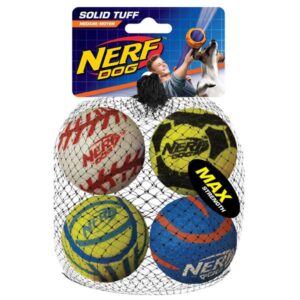 Die NERF DOG Hundespielzeuge bieten ein ideales Spielvergnügen für aktive Hunde und überzeugen durch ihr funktionales Design und hochwertige Materialien. Ausgestattet mit einer Füllung aus Polycotton und Naturkautschuk sowie robusten 3-fachen Nylonnähten, garantieren diese Spielzeuge stundenlangen Spaß und eine lange Lebensdauer. Die extra starken Tennisbälle sind perfekt für alle Hunde, die Ballspiele lieben. Sie sind in zwei verschiedenen Durchmessern erhältlich, sodass für jeden Hund die passende Größe dabei ist. Mit einem Durchmesser von 6,4 cm kommen diese hochwertigen Spielzeuge im praktischen Set mit 4 Stück – ideal für unvergessliche Spielstunden im Freien! Holen Sie sich jetzt die besten Hundespielzeuge für unendlichen Spielspaß!
