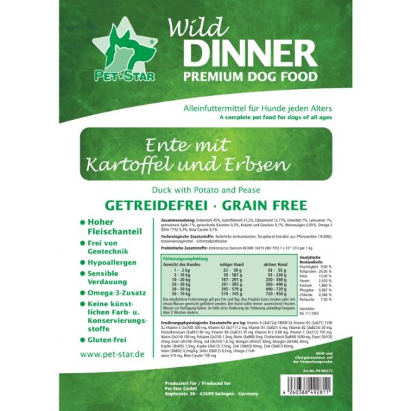 Wild Dinner Ente - Getreidefrei - 12 kg – Bild 3