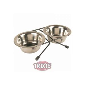 Entdecken Sie unsere hochwertigen, rostfreien Edelstahlnäpfe mit Halter, die perfekt für Ihren Haushalt geeignet sind. Dieses Set umfasst zwei elegante Näpfe mit einem stabilen, pulverbeschichteten Metallhalter in stilvollem Schwarz. Dank der rutschfesten Gummifüße stehen die Näpfe sicher an ihrem Platz und verhindern ein Verrutschen während der Nutzung. Mit einem Fassungsvermögen von jeweils 0,2 Litern und einem praktischen Napfdurchmesser von ca. 10 cm sind diese Näpfe ideal für kleine Haustiere oder als Futterstation. Investieren Sie in Qualität und Funktionalität – diese Edelstahlnäpfe sind nicht nur langlebig, sondern auch leicht zu reinigen und hygienisch. Perfekt für Tierliebhaber, die Wert auf hohe Qualität legen!