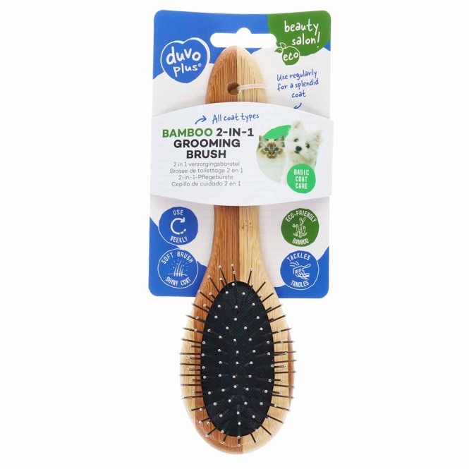 Duvoplus Bamboo 2-in-1 Pflegebürste - 20x6cm