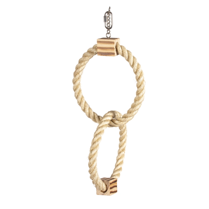 Duvoplus Doppel-Sisal-Ring mit Holzklötzen