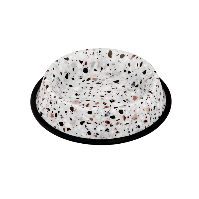 Duvoplus Edelstahlnapf Deco fix terrazzo look - 1000ml / 25,8x25,8x5,1cm